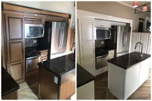 Cabinet before and after
